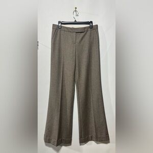 Elie Tahari Virgin Wool Patterned Flare Dress Pants‎ Size 6 Inseam 34”